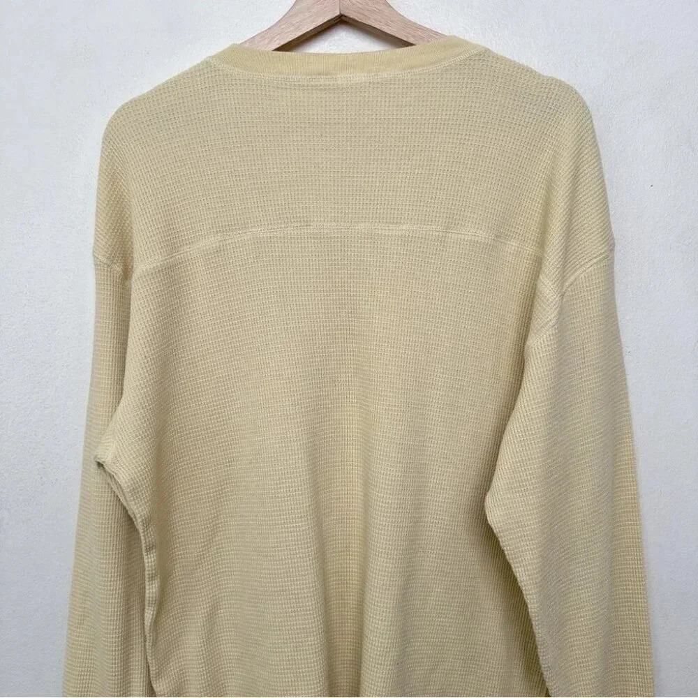 Aritzia Womens Tna Small Waffle  Yellow Long Sleeve Top - Picture 12 of 14